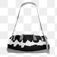 Duffle bag png monotone, transparent background