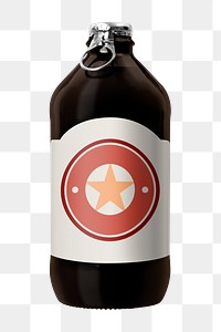 Beer bottle png product packaging, transparent background