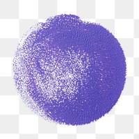 Purple round png paint badge collage element, transparent background