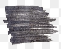 Black png brush stroke collage element, transparent background