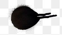 Black png ink splatter collage element, transparent background