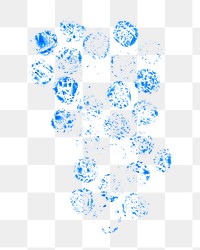 Blue png paint pattern collage element, transparent background