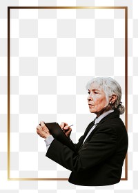 Senior businesswoman png element, transparent background