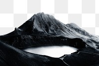 PNG Dark mountains border collage element, transparent background