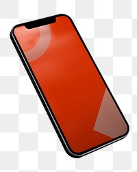 Mobile phone screen png, red abstract wallpaper, transparent background