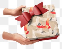 PNG aesthetic gift box, transparent background