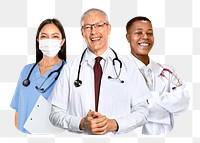 PNG Healthcare workers, collage element, transparent background