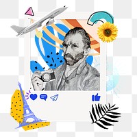 Png Van Gogh's instant film  sticker, mixed media transparent background. Remixed by rawpixel.