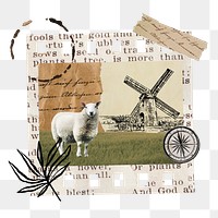 Netherlands travel png vintage sticker, mixed media transparent background