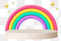 Product backdrop png 3D rainbow sticker, transparent background