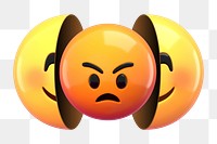 PNG 3D angry emoticon sticker, transparent background