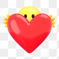 Love emoji png sticker, 3D illustration transparent background