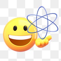 Science education emoji png sticker, 3D illustration transparent background