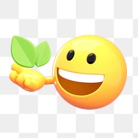 Reforestation png emoji sticker, 3D illustration transparent background