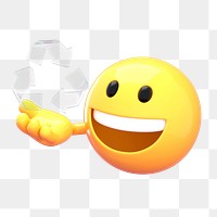 Recycle & reuse png emoji sticker, 3D illustration transparent background