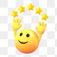 Star ratings png sticker, 3D illustration transparent background