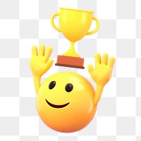 Champion emoji png sticker, 3D illustration transparent background