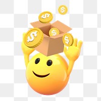 Income emoji png sticker, 3D illustration transparent background