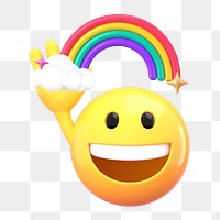 Pride emoji png sticker, 3D illustration transparent background