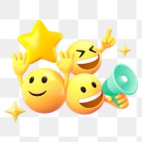 Marketing emoji png sticker, 3D illustration transparent background
