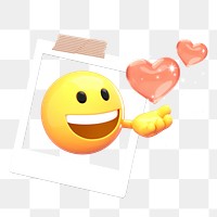 Love emoji png sticker, 3D illustration transparent background