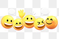 Chatting emoji png sticker, 3D illustration transparent background