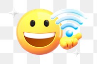 Internet emoji png sticker, 3D illustration transparent background