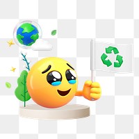 Environmentalist emoji png sticker, 3D illustration transparent background
