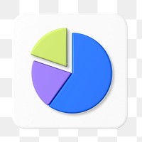 Pie chart graph png sticker, 3D graphic, transparent background