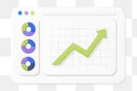 Data analytics website png sticker, 3D graphic, transparent background