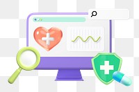 Medical information png sticker, 3D graphic, transparent background