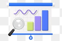 SEO data presentation png sticker, 3D graphic, transparent background