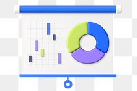 Big data presentation png sticker, 3D graphic, transparent background