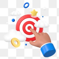 Finger pointing target png sticker, 3D business concept, transparent background