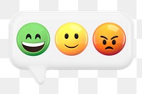 Facial expression emoticons png sticker, 3D graphic, transparent background