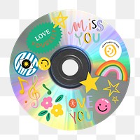 Cute colorful disc png sticker, transparent background