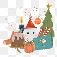 Christmas baubles png sticker, transparent background