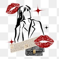 Fashionista png sticker, transparent background