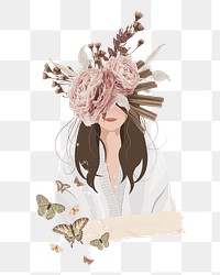 Woman illustration  png sticker, transparent background