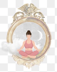 Aesthetic yoga png sticker, transparent background