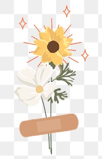 Cute flowers png sticker, transparent background