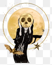 The Scream 3D skull png, transparent background. Remixed by rawpixel