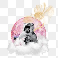 Aesthetic astronaut png sticker, transparent background