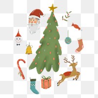 Christmas ornaments png sticker, transparent background