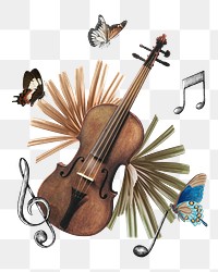 Violin music png sticker, transparent background