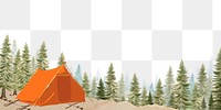 Camping collage png border, transparent background
