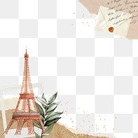 Eiffel Tower png border, transparent background