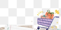 Shopping cart png border, transparent background