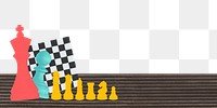 Business strategy chess png border, transparent background