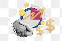 Business handshake partnership png sticker, transparent background